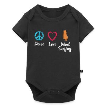 Peace Love Windsurfing - Baby Premium short-sleeve bodysuit - black - Front