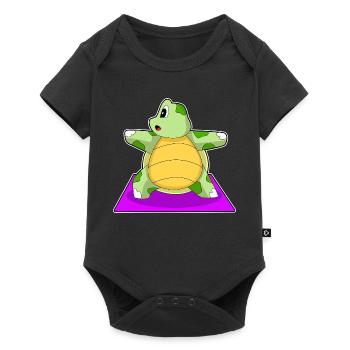Turtle Yoga Fitness Gymnastics - Baby Premium short-sleeve bodysuit - black - Front