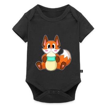 Fox Baby Milk Bottle - Baby Premium short-sleeve bodysuit - black - Front
