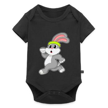 Lapin, Joggeur, Jogging, Sport - Body à manches courtes Premium Bébé - noir - Devant