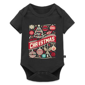 Vintage Joyeux Noël - Body à manches courtes Premium Bébé - noir - Devant