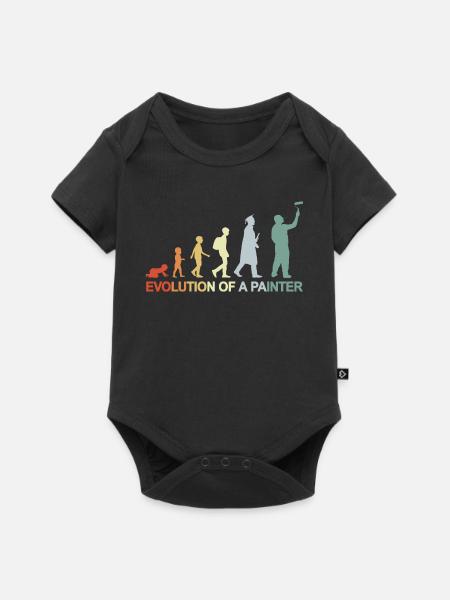 Maler Lackierer Evolution - Baby Premium Kurzarmbody - Schwarz
