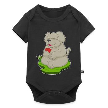 Hund Poker Pokerkarten - Baby Premium Kurzarmbody - Schwarz - Vorne