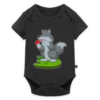 Wolf Poker Pokerkarten - Baby Premium Kurzarmbody - Schwarz - Vorne