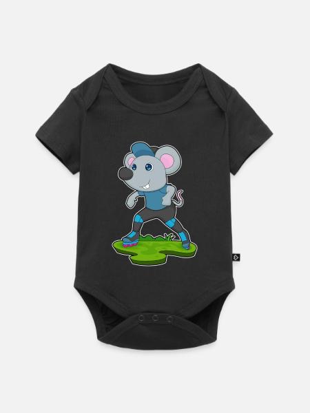 Maus Inline skating Inline skates - Baby Premium Kurzarmbody - Schwarz