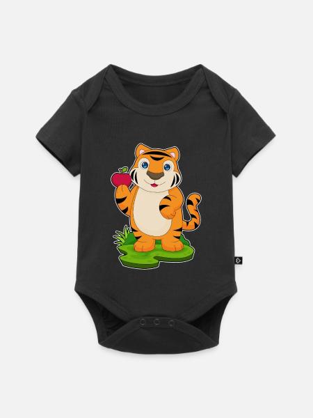 Tiger Apfel - Baby Premium Kurzarmbody - Schwarz