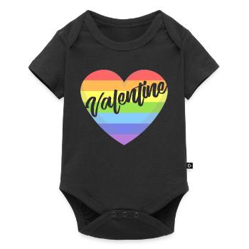 Valentine's Day lgbt heart gay pride t-shirt - Baby Premium short-sleeve bodysuit - black - Front