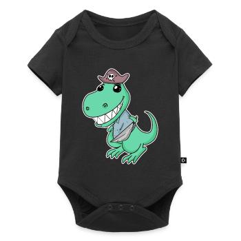Dinosaure Pirate pour les enfants - Body à manches courtes Premium Bébé - noir - Devant