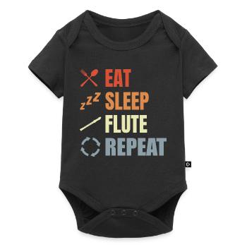 Eat Sleep Flute Repeat - Baby Premium short-sleeve bodysuit - black - Front
