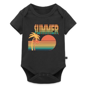 Retro Sunset Summer Vibe Design - Baby Premium short-sleeve bodysuit - black - Front