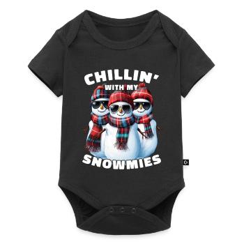 Chillin With My Snowmies Sunglasses Snowmen - Baby Premium short-sleeve bodysuit - black - Front