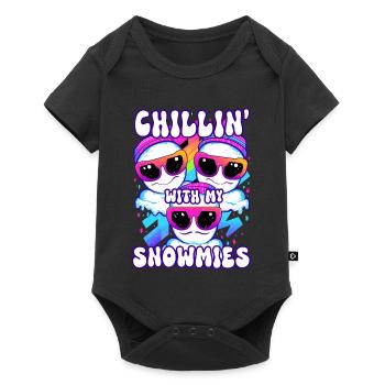 Chillin With My Snowmies Groovey Snowman - Baby Premium short-sleeve bodysuit - black - Front