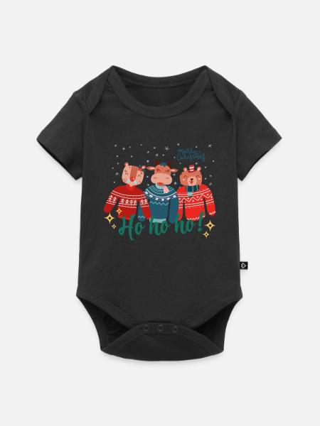 Hässlicher Weihnachtspullover - Frohe Weihnachten - Baby Premium Kurzarmbody - Schwarz