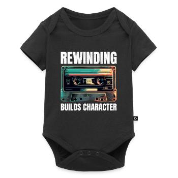 Art de la cassette Vintage : rembobinage de la nostalgie des années 80 - Body à manches courtes Premium Bébé - noir - Devant