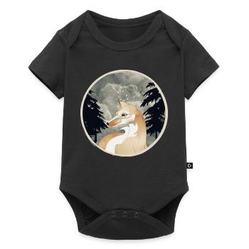 Fox Patch in Vintage Style Hand Drawn - Baby Premium short-sleeve bodysuit - black - Front