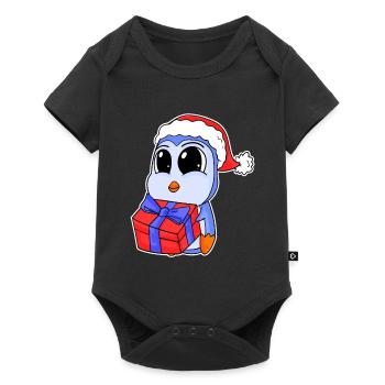 Bébé pingouin Noël - Body à manches courtes Premium Bébé - noir - Devant