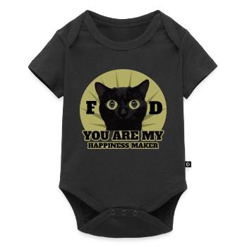 Cute Black Cat - Baby Premium short-sleeve bodysuit - black - Front