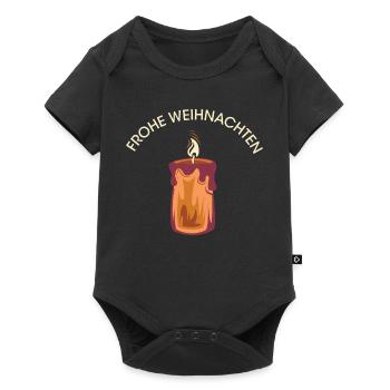 frohe weihnachten kerze Schein Illustration Symbol - Baby Premium Kurzarmbody - Schwarz - Vorne