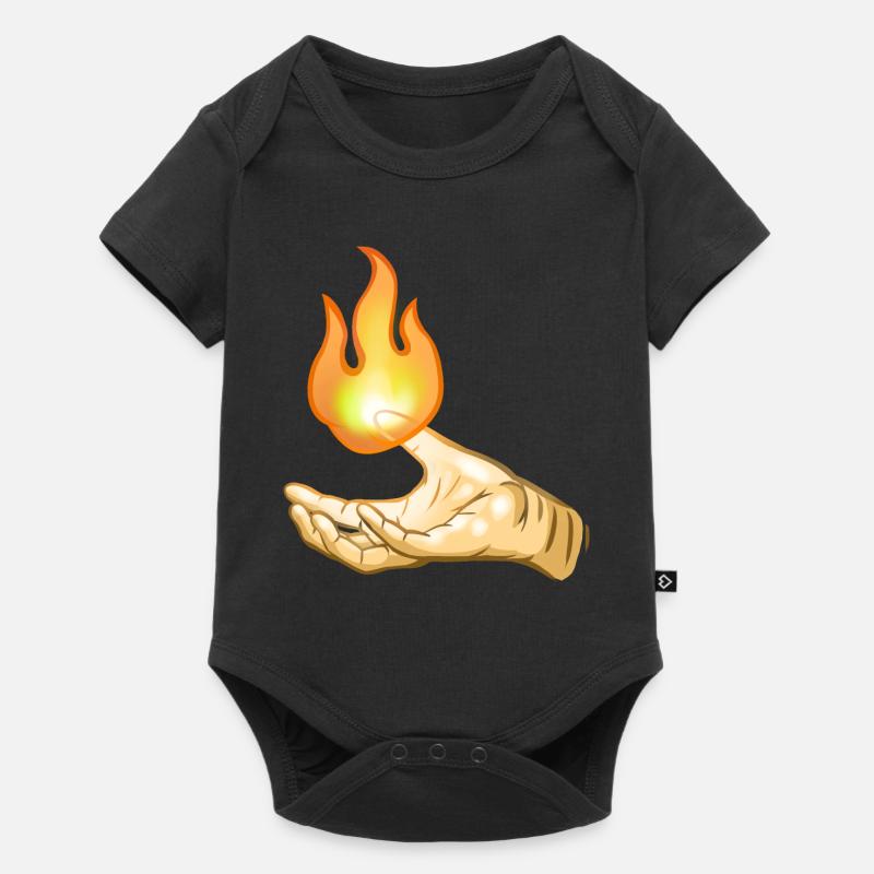 Flamme au-dessus de la main - Body à manches courtes Premium Bébé - noir