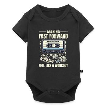 Cassette d'entraînement rétro des années 80, entraînement de remise en forme - Body à manches courtes Premium Bébé - noir - Devant