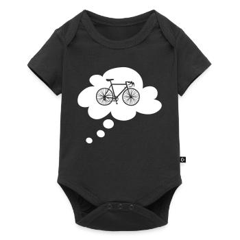 Rennrad Wolke Vektor Denkblase Fahrrad Fan Hobby - Baby Premium Kurzarmbody - Schwarz - Vorne