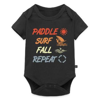 pagayer, surfer, tomber, répéter - Body à manches courtes Premium Bébé - noir - Devant