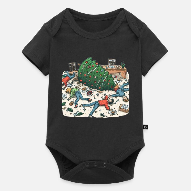 Fête exubérante du sapin de Noël - Body à manches courtes Premium Bébé - noir