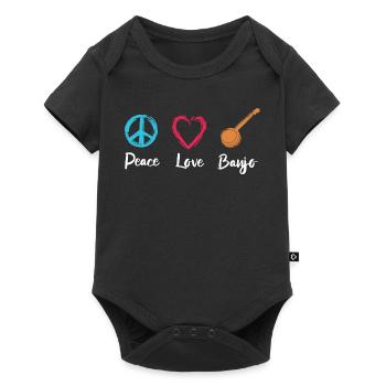 Peace Love Banjo - Baby Premium short-sleeve bodysuit - black - Front