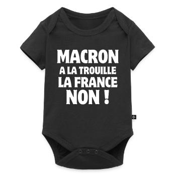 Macron, président de la république - Body à manches courtes Premium Bébé - noir - Devant