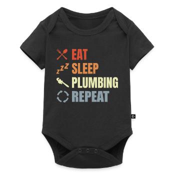 Manger Sommeil Plomberie Répéter - Body à manches courtes Premium Bébé - noir - Devant