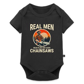 Lumberjack Woodworker Woodcutter Chainsaw Arborist - Baby Premium short-sleeve bodysuit - black - Front
