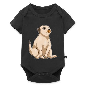 Sucette pour bébé suricate - Body à manches courtes Premium Bébé - noir - Devant