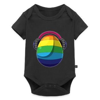 Oeuf de Pâques Musique arc-en-ciel de Pâques - Body à manches courtes Premium Bébé - noir - Devant