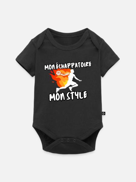 Basketball-Flucht in Flammen - Baby Premium Kurzarmbody - Schwarz