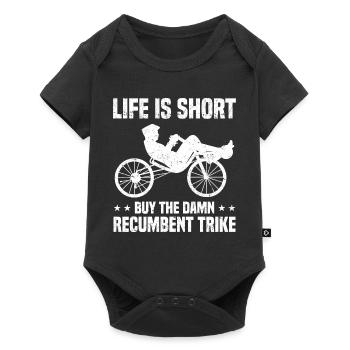 Velomobil | Recumbent Trike Triker Sport Geschenk - Baby Premium Kurzarmbody - Schwarz - Vorne