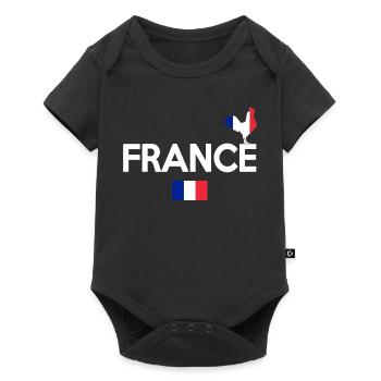 Coq Tricolore Illustration pour Passionnés - Body à manches courtes Premium Bébé - noir - Devant