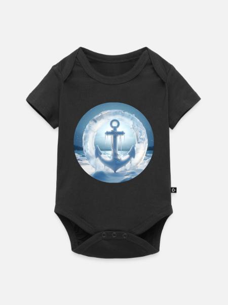 Anker Eis Schnee vereist - Baby Premium Kurzarmbody - Schwarz