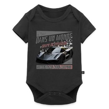 Dans un monde de vitesse automobile - Body à manches courtes Premium Bébé - noir - Devant