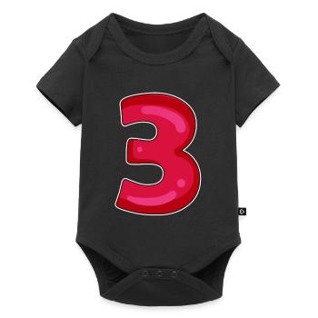 3 - Three - Baby Premium short-sleeve bodysuit - black - Front