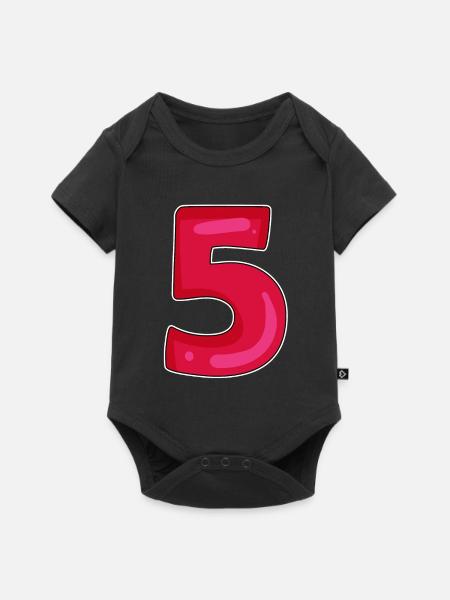 5 - Baby Premium Kurzarmbody - Schwarz