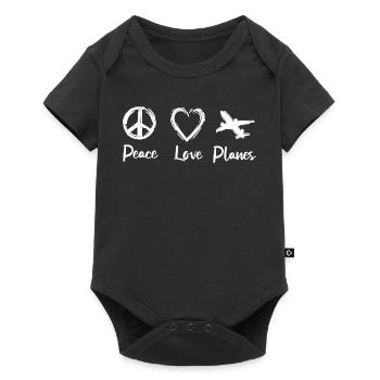 Peace Love Planes - Baby Premium short-sleeve bodysuit - black - Front