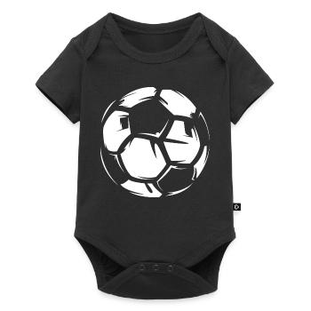 Fußball soccer Ball Illustration Bolzen Leder icon - Baby Premium Kurzarmbody - Schwarz - Vorne