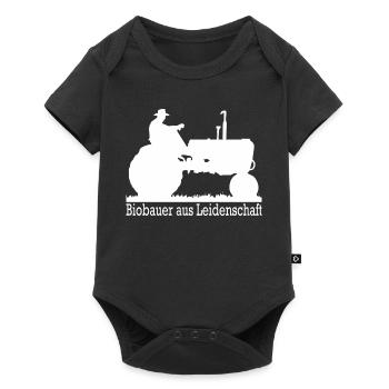 Biobauer aus Leidenschaft Landwirt Geschenk - Baby Premium Kurzarmbody - Schwarz - Vorne