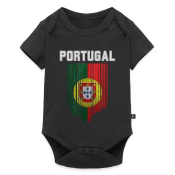 Flag of Portugal, Portuguese pride - Baby Premium short-sleeve bodysuit - black - Front