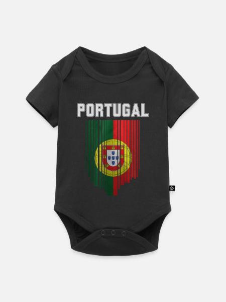 Drapeau du Portugal, fierté portugaise - Body à manches courtes Premium Bébé - noir