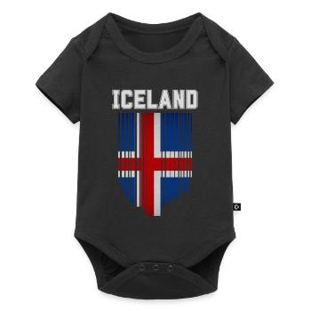 Flag of Iceland, Icelandic pride - Baby Premium short-sleeve bodysuit - black - Front