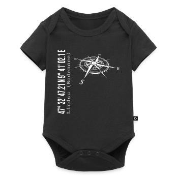 Koordinaten Lindau am Bodensee - Baby Premium Kurzarmbody - Schwarz - Vorne