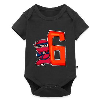 6 ans garçon ninja - 6e anniversaire - j’ai 6 ans - Body à manches courtes Premium Bébé - noir - Devant