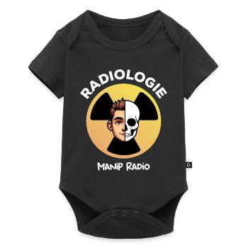 Logo Radioactif pour Manip Radio Humour Radiologie - Body à manches courtes Premium Bébé - noir - Devant