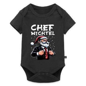 Chef Wichtel stylischer Weihnachts Gnome - Baby Premium Kurzarmbody - Schwarz - Vorne